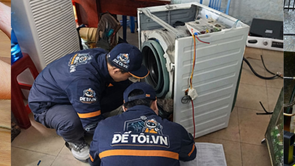 Thợ Để Tôi .VN đang trực tiếp sửa lỗi máy giặt LG tại nhà khách hàng