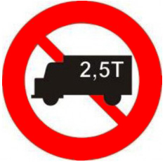 biển báo cấm 106b - Cấm xe ô tô tải theo tải trọng