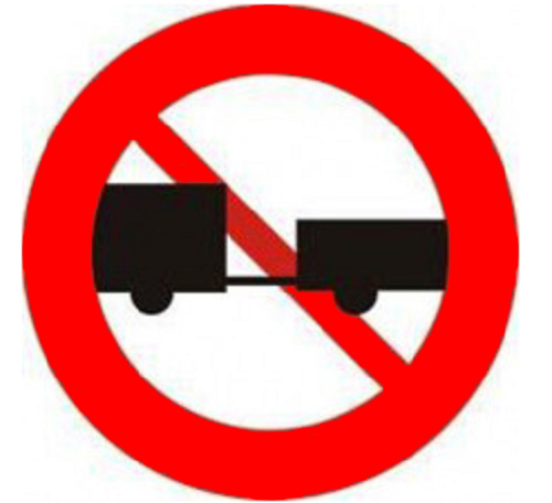 biển báo cấm 108 - Cấm xe kéo rơ-moóc