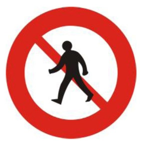 biển báo cấm 112 - Cấm người đi bộ