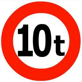 biển báo cấm 115 - Hạn chế trọng tải toàn bộ xe