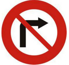 biển báo cấm 123b - Cấm rẽ phải