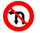biển báo cấm 124c - Cấm rẽ trái và quay đầu