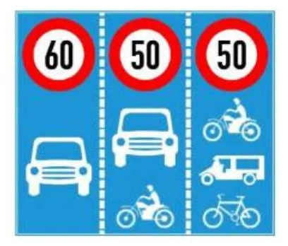 biển báo cấm 127c - Tốc độ theo phương tiện
