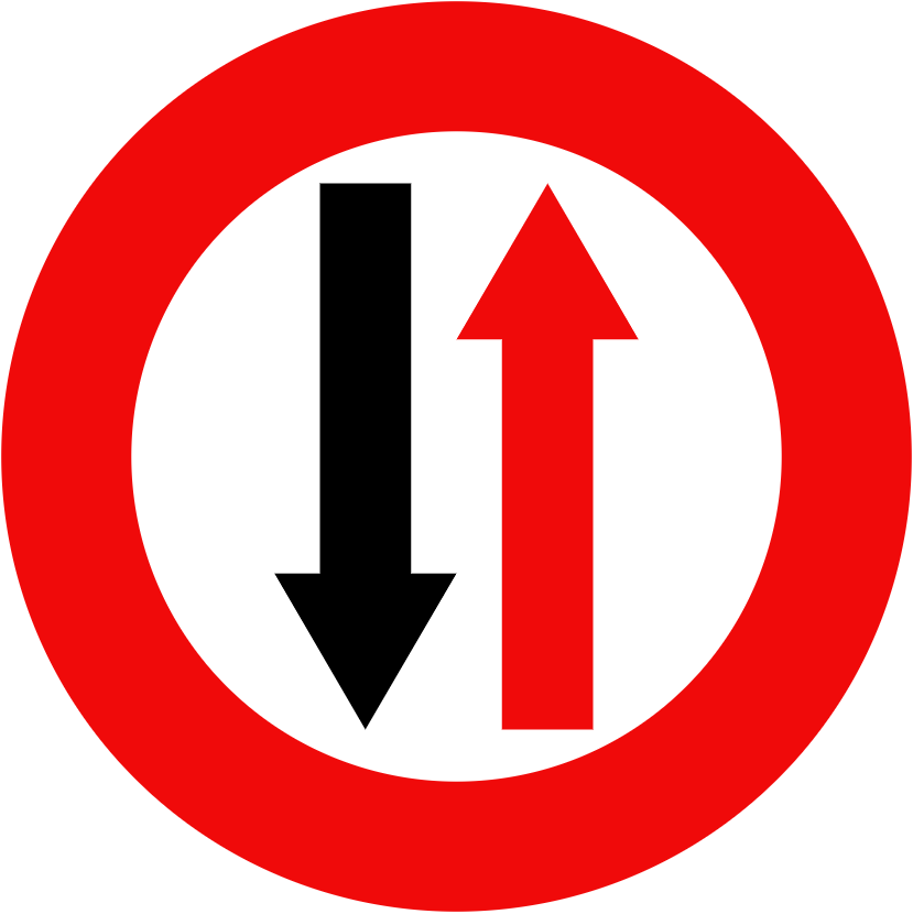 biển báo cấm 132 - Nhường đường xe ngược chiều