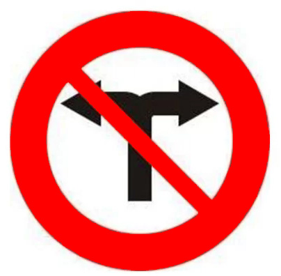 biển báo cấm 137 - Cấm rẽ trái và phải