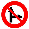 biển báo cấm 139 - Cấm đi thẳng và rẽ phải