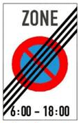 biển báo R.E 10b - hết cấm đỗ xe theo giờ trong khu vực