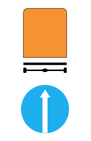 biển báo hiệu lệnh 310b - Hướng đi phải theo cho các xe chở hàng nguy hiểm