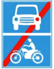 biển báo hiệu lệnh 404b - Hết đoạn đường dành cho xe ô tô, xe máy