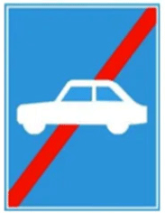 biển báo hiệu lệnh 404d - Hết đoạn đường dành cho xe ô tô con