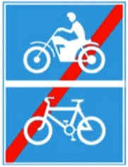 biển báo hiệu lệnh 404f - Hết đoạn đường dành cho xe máy và xe đạp