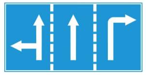biển báo hiệu lệnh 411 - Hướng đi trên mỗi làn đường phải theo
