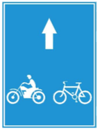 biển báo hiệu lệnh 412g - Làn đường dành cho xe máy và xe đạp