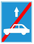 biển báo hiệu lệnh 412j - Kết thúc làn đường dành cho xe ô tô con