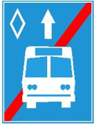 biển báo hiệu lệnh 412m - Kết thúc làn đường dành cho xe buýt