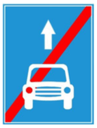 biển báo hiệu lệnh 412n - Kết thúc làn đường dành cho xe ô tô