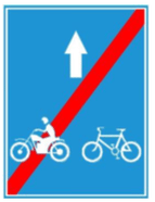 biển báo hiệu lệnh 412o - Kết thúc làn đường dành cho xe máy và xe đạp