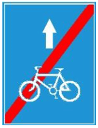 biển báo hiệu lệnh 412p - Kết thúc làn đường dành cho xe đạp