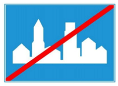 biển báo hiệu lệnh 421 - Hết khu đông dân cư