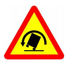 biển báo nguy hiểm 201c - Chỗ ngoặt nguy hiểm có nguy cơ lật xe bên phải