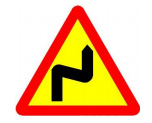 biển báo nguy hiểm 202b - Hai chỗ ngoặt ngược chiều liên tiếp bên phải