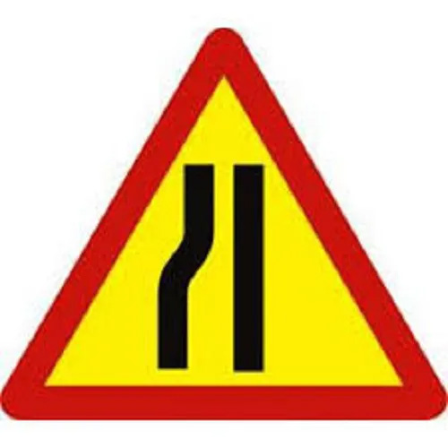 biển báo nguy hiểm 203b - Đường bị thu hẹp bên trái