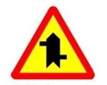 biển báo nguy hiểm 207e - Giao nhau với đường không ưu tiên liên tiếp