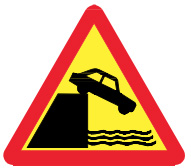 biển báo nguy hiểm 215a - Kè, vực sâu phía trước