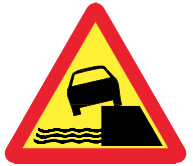 biển báo nguy hiểm 215c - Kè, vực sâu bên trái