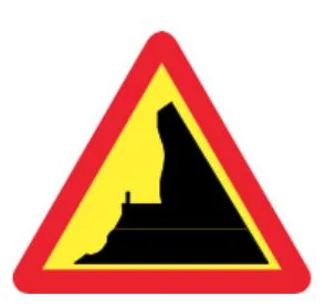 biển báo nguy hiểm 223b - Vách núi nguy hiểm bên phải