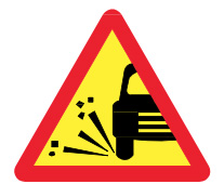 biển báo nguy hiểm 228c - Sỏi đá bắn lên