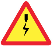 biển báo nguy hiểm 239a - Đường cáp điện ở phía trên