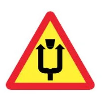 biển báo nguy hiểm 246a - Chú ý chướng ngại vật vòng tránh hai bên