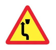 biển báo nguy hiểm 246b - Chú ý chướng ngại vật vòng tránh bên trái