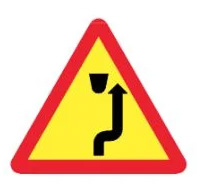 biển báo nguy hiểm 246c - Chú ý chướng ngại vật vòng tránh bên phải